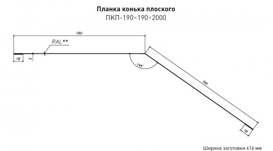 Конек плоский 190х190 Стинержи Стальной Кашемир