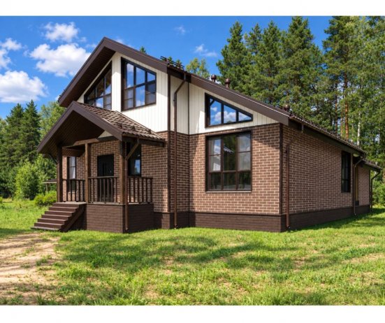 Фасадные панели Grand Line состаренный кирпич Design Plus каштан с песочным швом