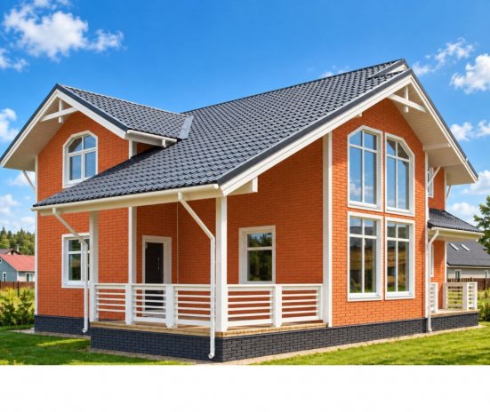 Фасадные панели Grand Line состаренный кирпич Classic терракотовый