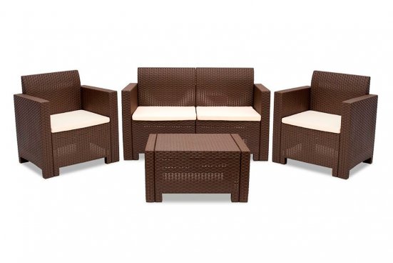 Комплект мебели NEBRASKA TERRACE Set 2 (стол, 2 кресла, диван) венге