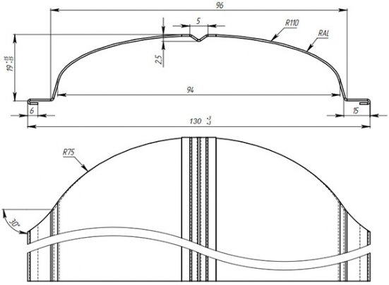 Штакетник SteelX полукруглый Bordex TIAR35