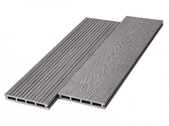 Террасная доска пустотелая Deckart Praktik New Серый