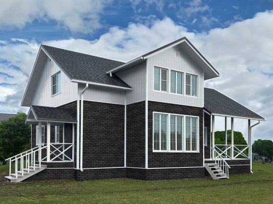 Фасадные панели Grand Line Колотый камень Classic антрацит